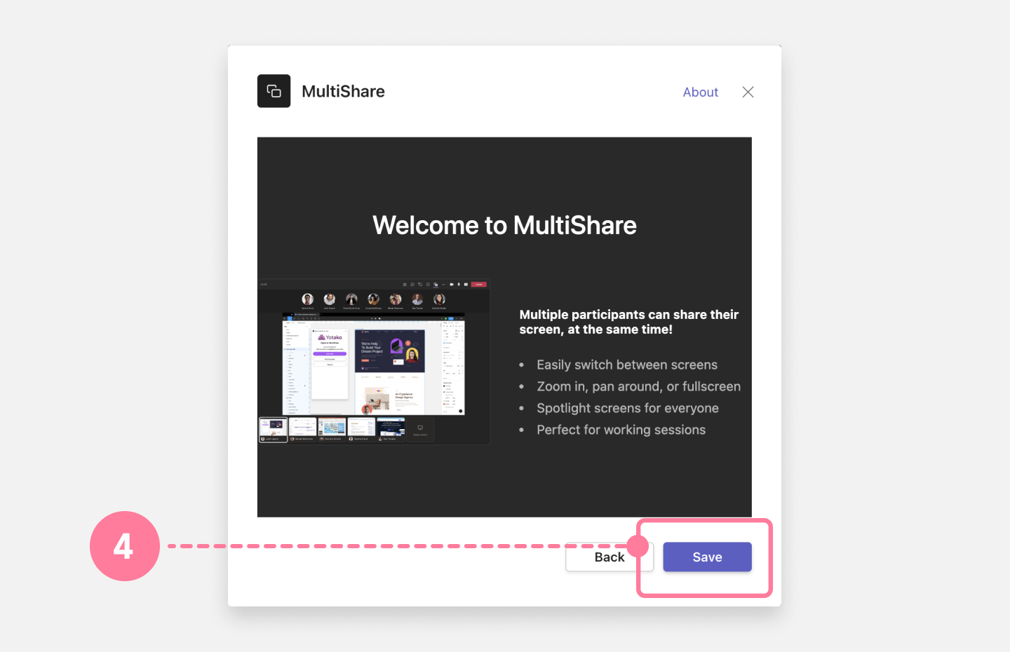 MultiShare welcome modal